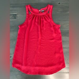 EXPRESS Sleeveless Semi Sheer Chiffon Top Back Keyhole Red size S